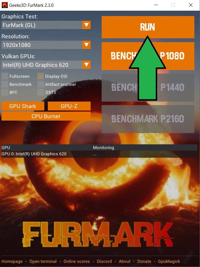 Stress test GPU FurMark 2