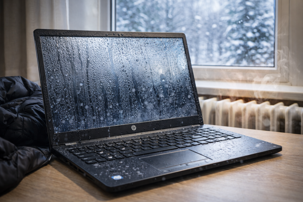 laptopul face condens iarna