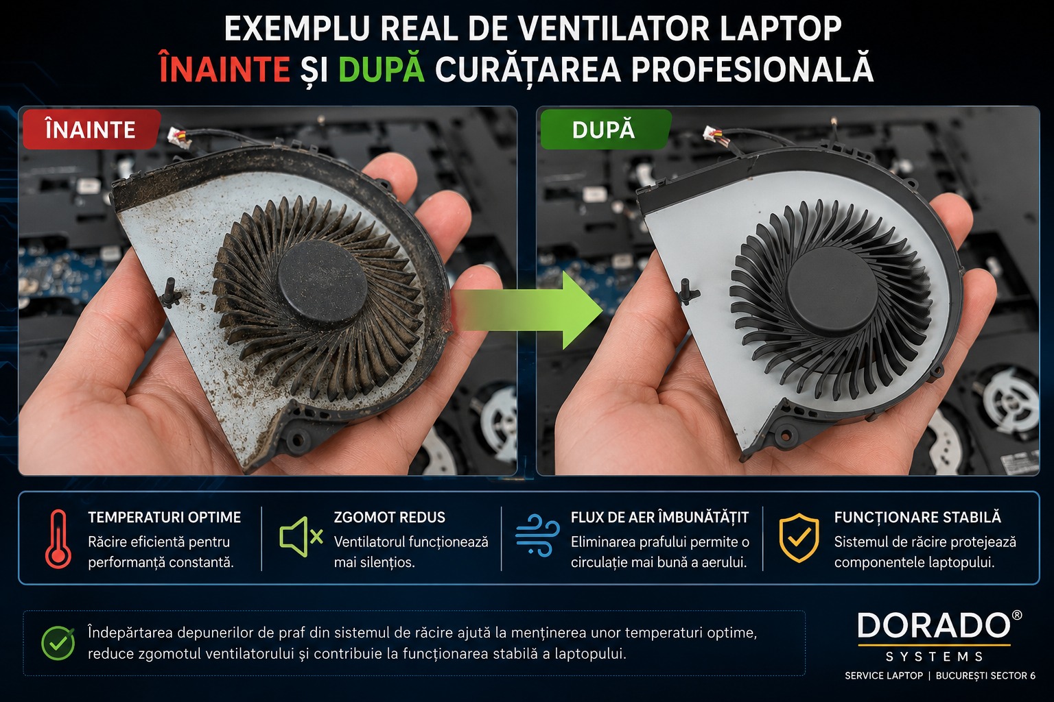 Curatare ventilator laptop gaming. Studiu de caz
