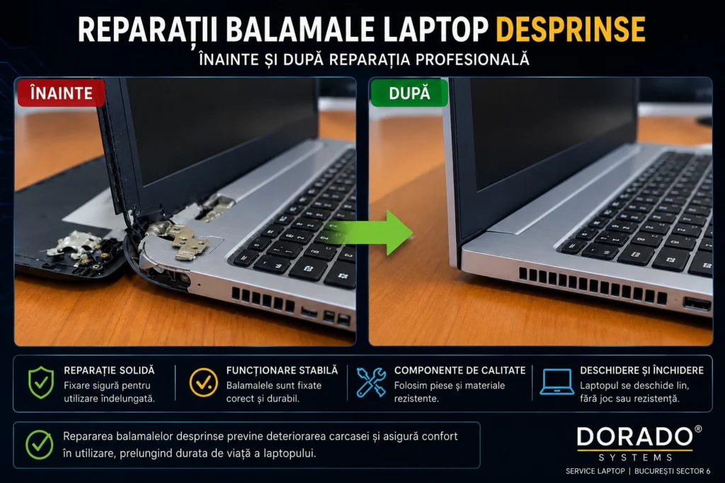 Reparatii Balamale Laptop Desprinse Studiu De Caz Inainte Si Dupa Reconstruire Prinderi Pe Capac Display Restabilire Functionalitate Mecanica Reglarea Lubrifierea Balamalelor Laptopului