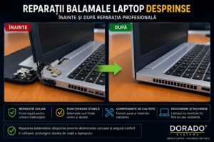 Reparatii Balamale Laptop Desprinse Studiu De Caz Inainte Si Dupa Reconstruire Prinderi Pe Capac Display Restabilire Functionalitate Mecanica Reglarea Lubrifierea Balamalelor Laptopului