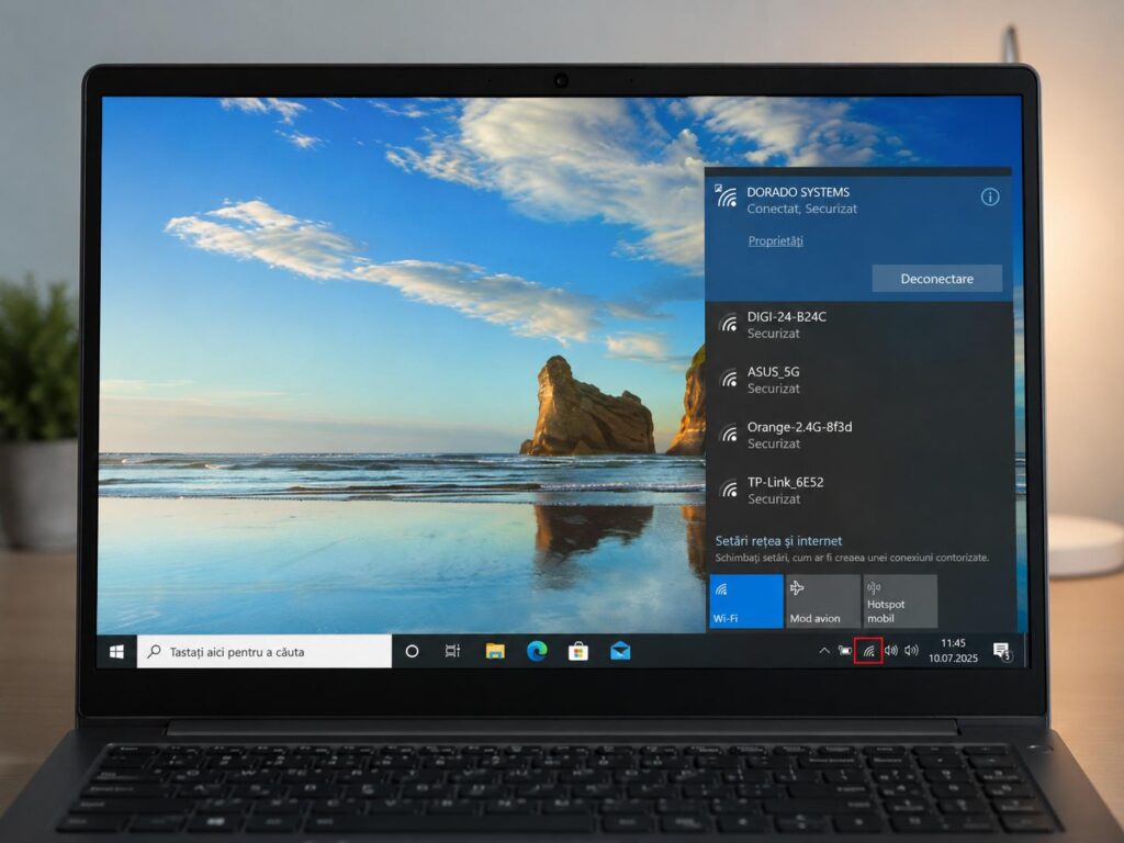 Cum Vezi Parola Wifi In Windows Prin Accesarea Directa A Iconitei Wireless Din Coltul Din Drepta Jos Al Oricarui Taskbar